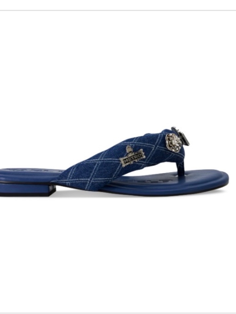 Karl Lagerfeld Paris Women's Ceejay Rue Embellished Sandals Blue Size 5.5 - NWB - Picture 2 of 4